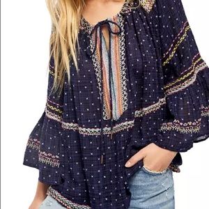 NEW Free People Embroidered Top | Small